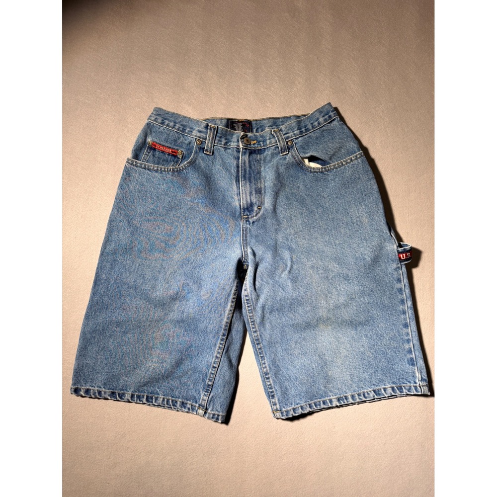 Vintage US Polo Assn Carpenter Denim‎ Shorts Mens 32 Blue Hammer Loop Utility